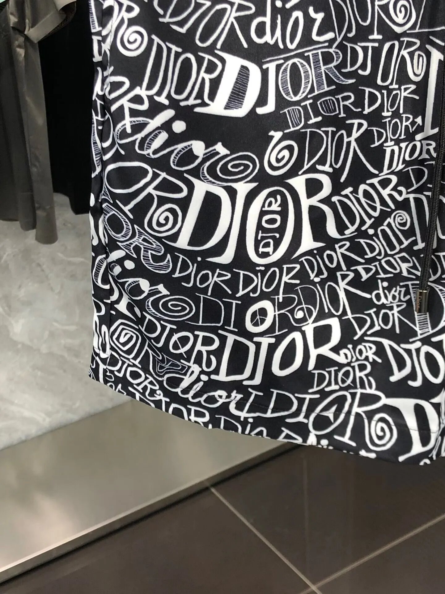 Dior Oblique Monogram Print Navy Blue Shorts - 16