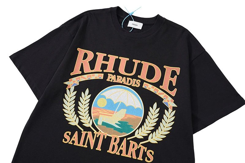 Rhude Palm Racing Graphic T-Shirt Beige - 12