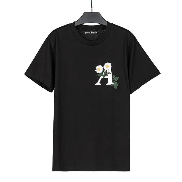Palm Angels Palm Leaf Graphic Black T-Shirt - 66