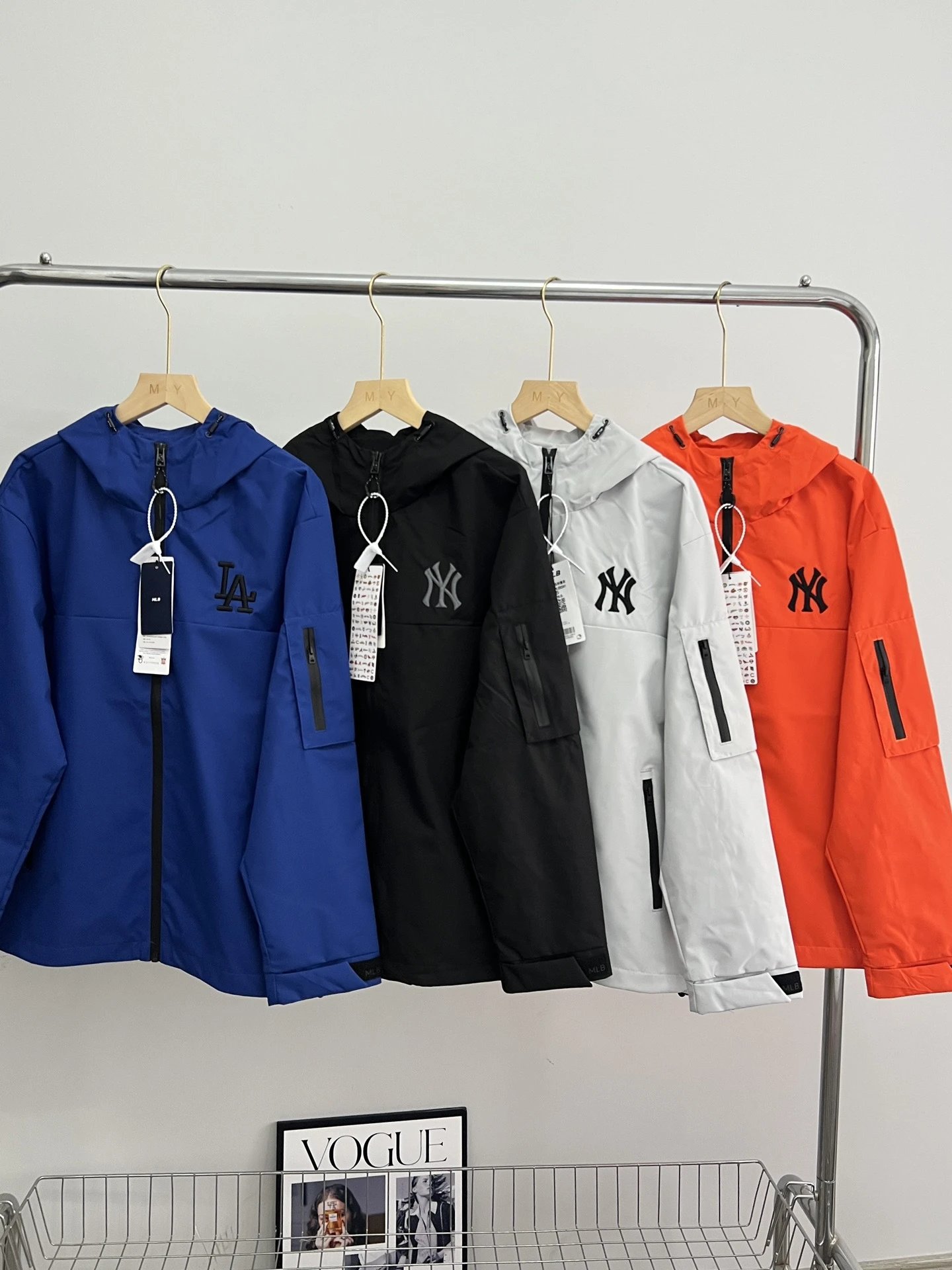 MLB New York Yankees Black Hooded Windbreaker Jacket - 15