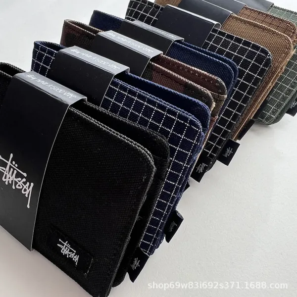 Stüssy Grid Pattern Short Wallet Black - 15