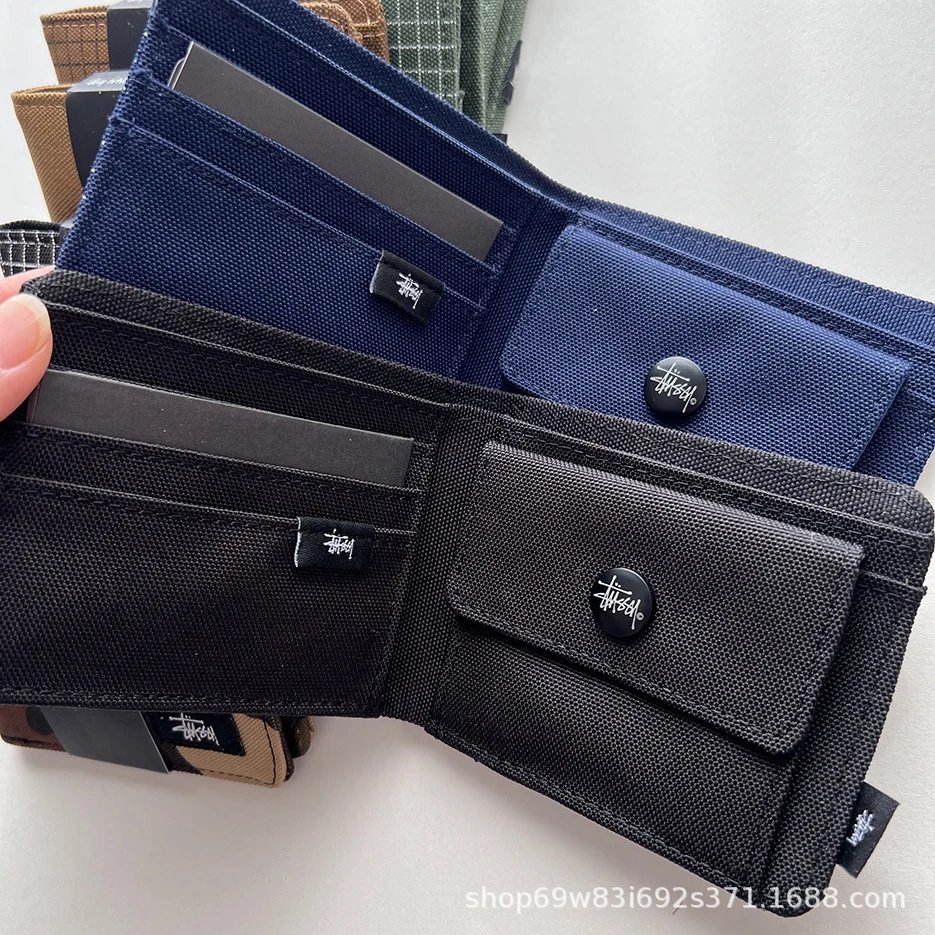 Stüssy Grid Pattern Short Wallet Black - 22