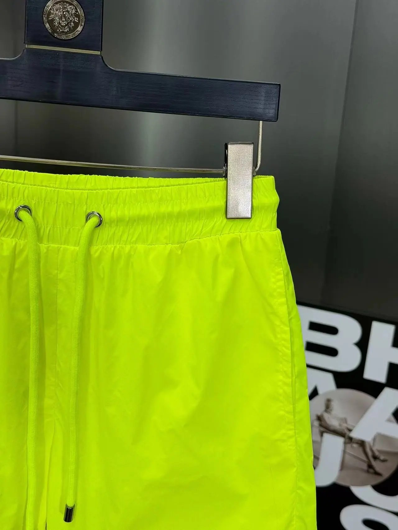 Moncler Logo Print Neon Yellow Swim Shorts Swimwear - 22