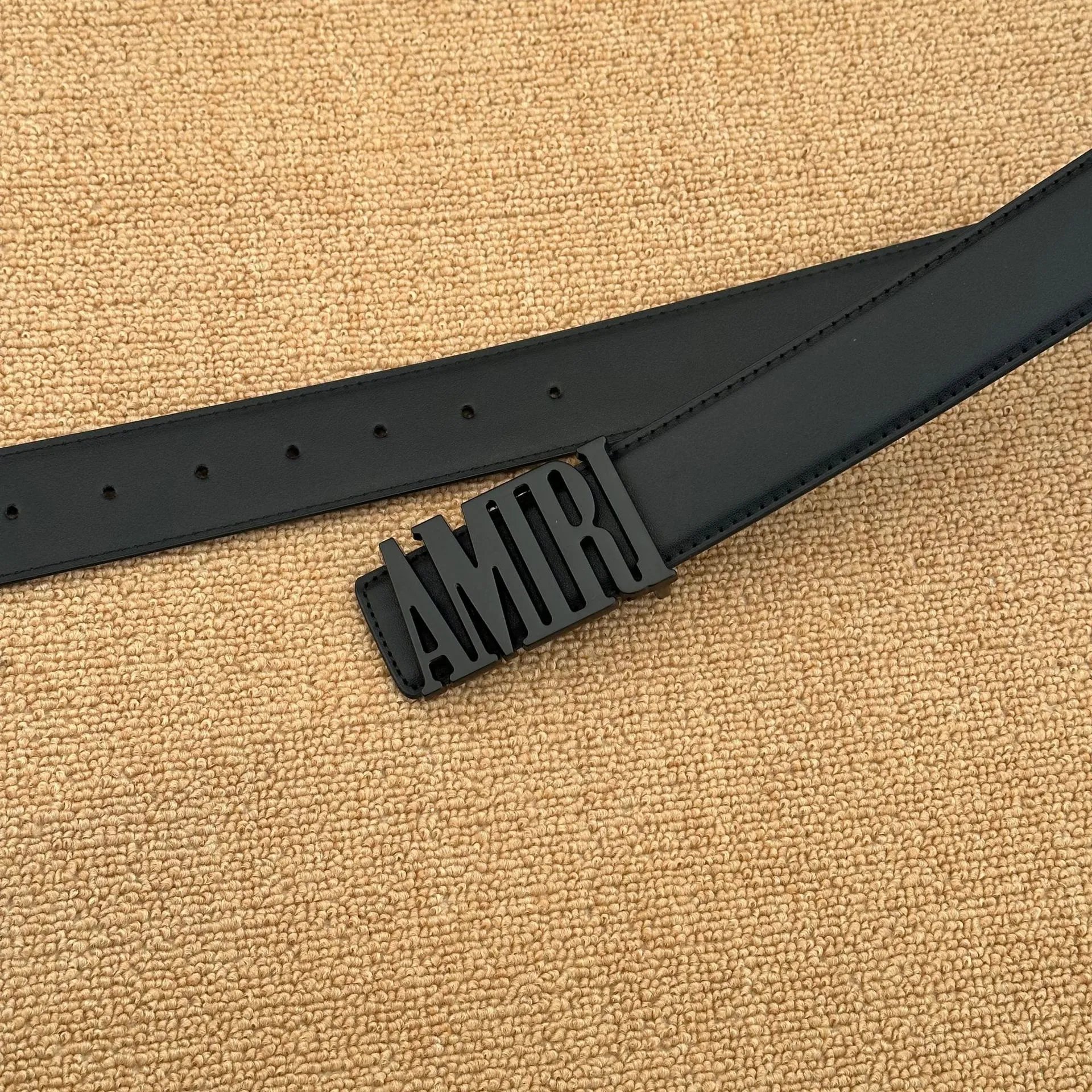 Alexander McQueen Logo Belt Black Leather Belt - 11