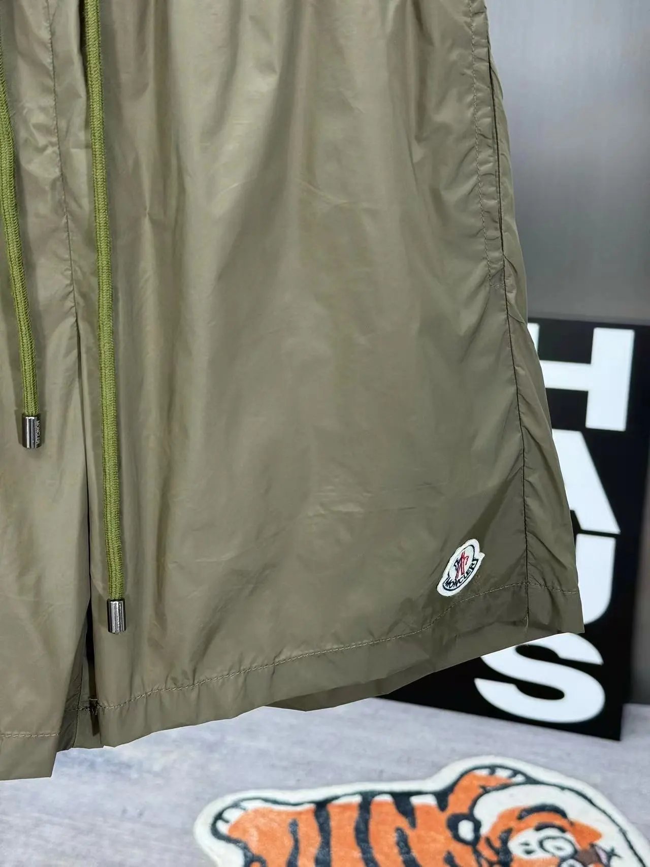 Moncler Logo Print Neon Yellow Swim Shorts Swimwear - 80