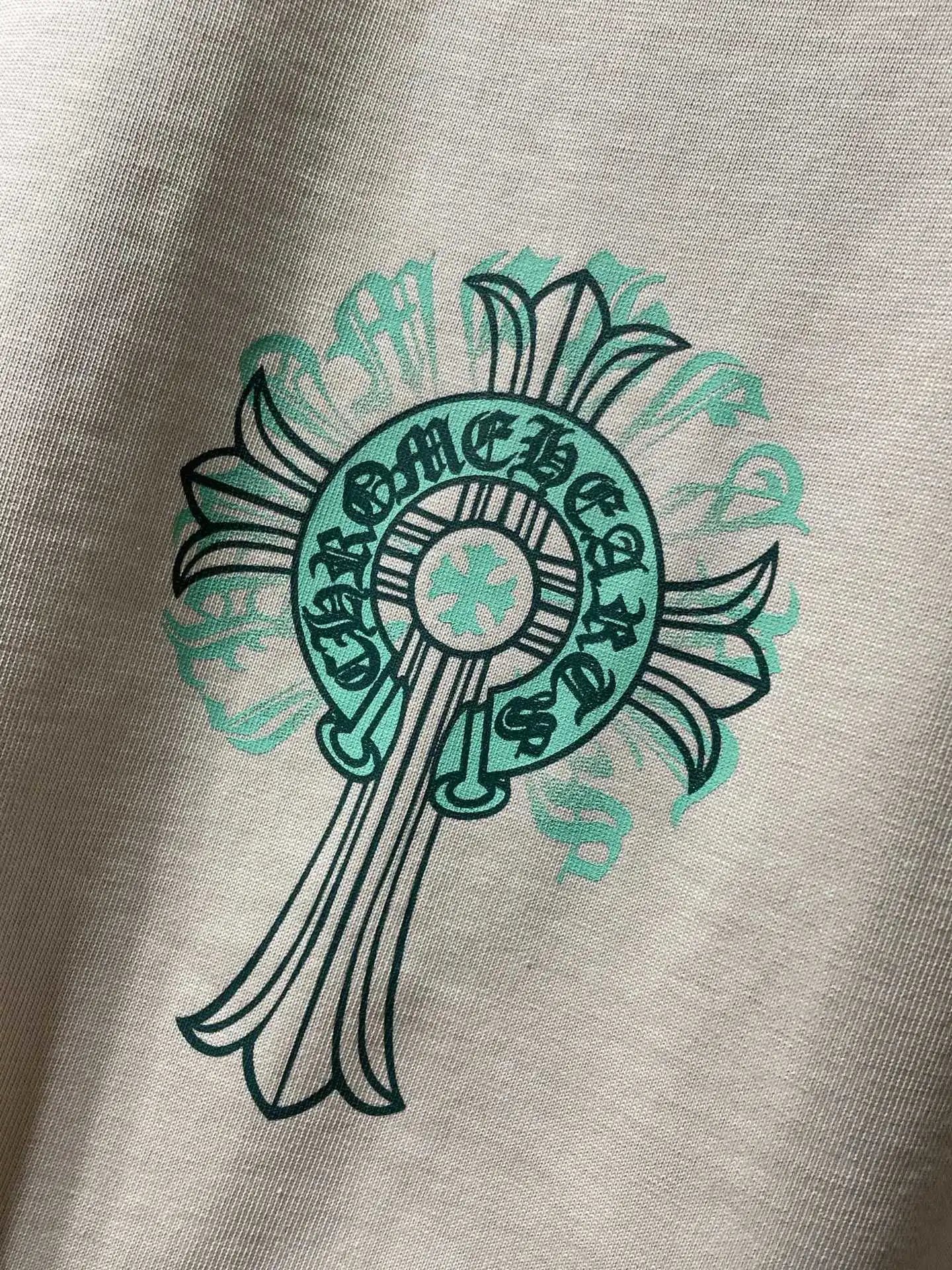 Chrome Hearts Cross Logo Mint Green Print T-Shirt - 27
