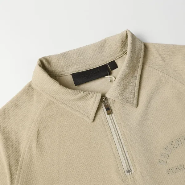 Fear of God Essentials Half-Zip Polo Black - 4