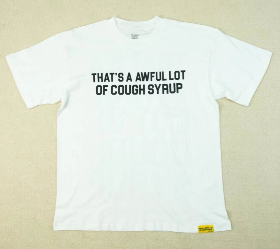 Design That's A Awful Lot Of Cough Syrup Graphic T-Shirt Gray T-Shirts - 15
