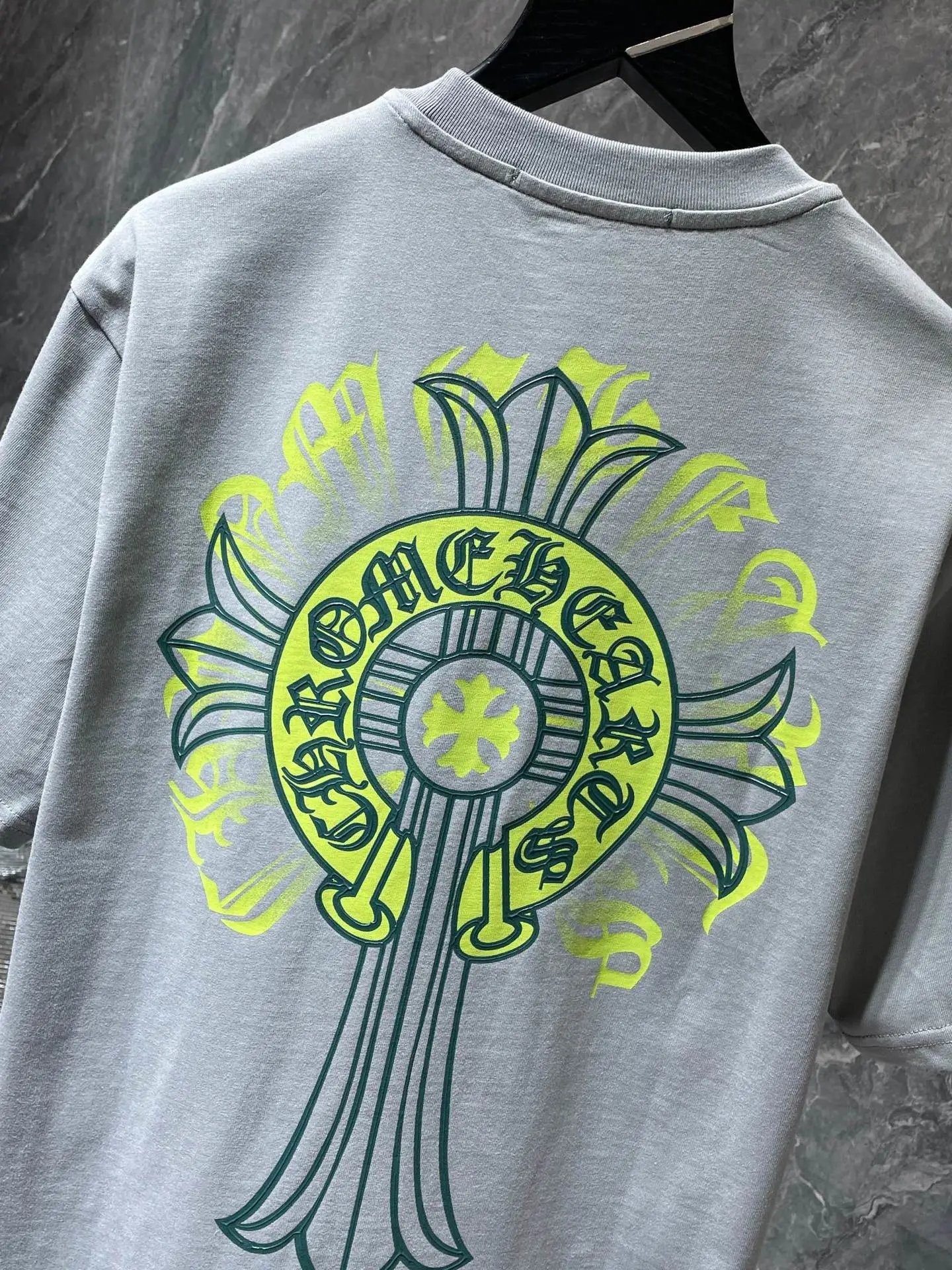 Chrome Hearts Cross Logo Mint Green Print T-Shirt - 24