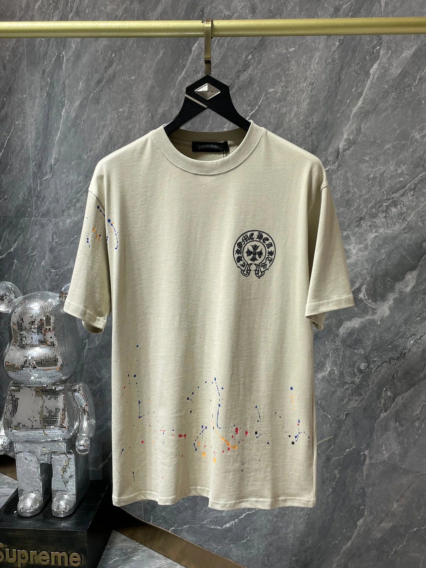 Chrome Hearts Cross Logo Mint Green Print T-Shirt - 35