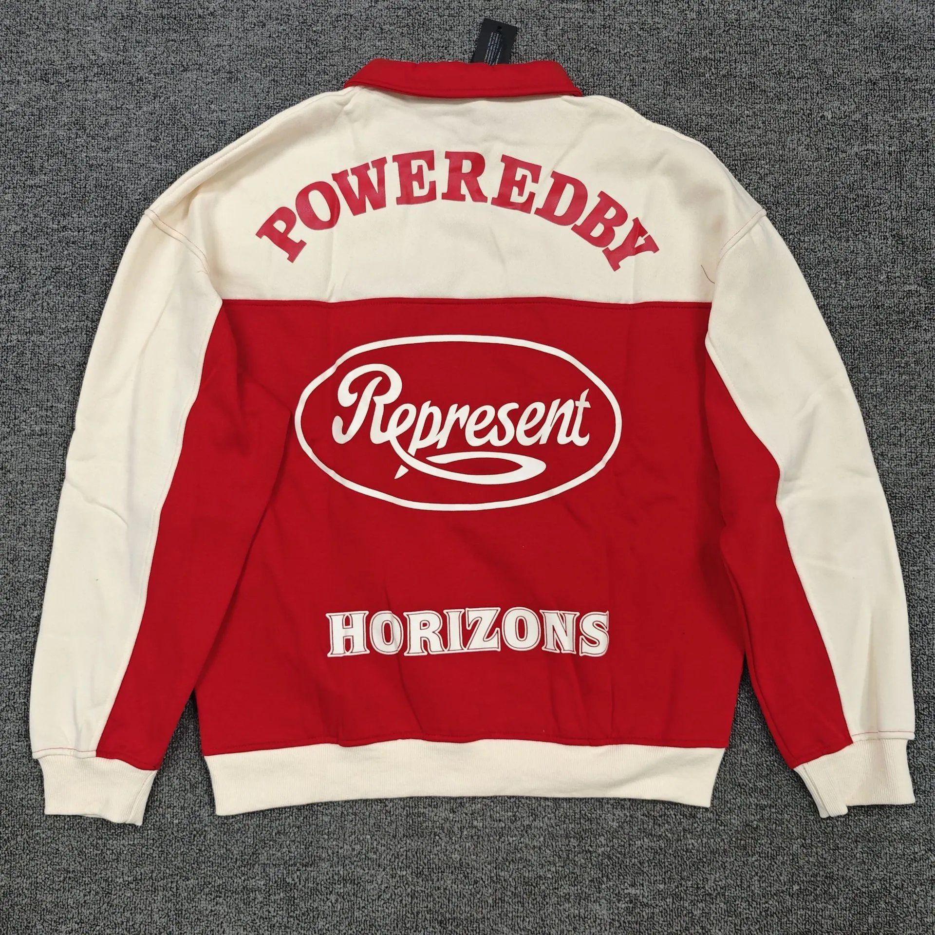 Represent Pegasus Half-Zip Sweatshirt Beige and Brown - 15