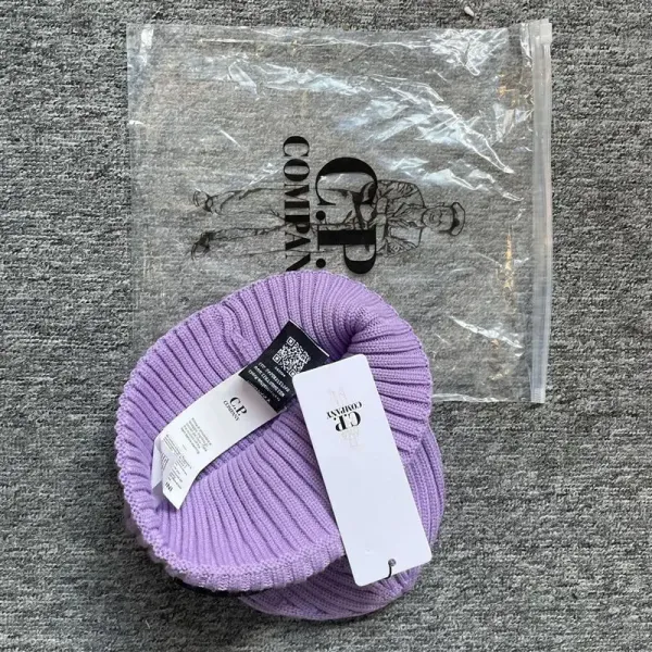 C.P. Company Ribbed Knit Beanie Gray - 17