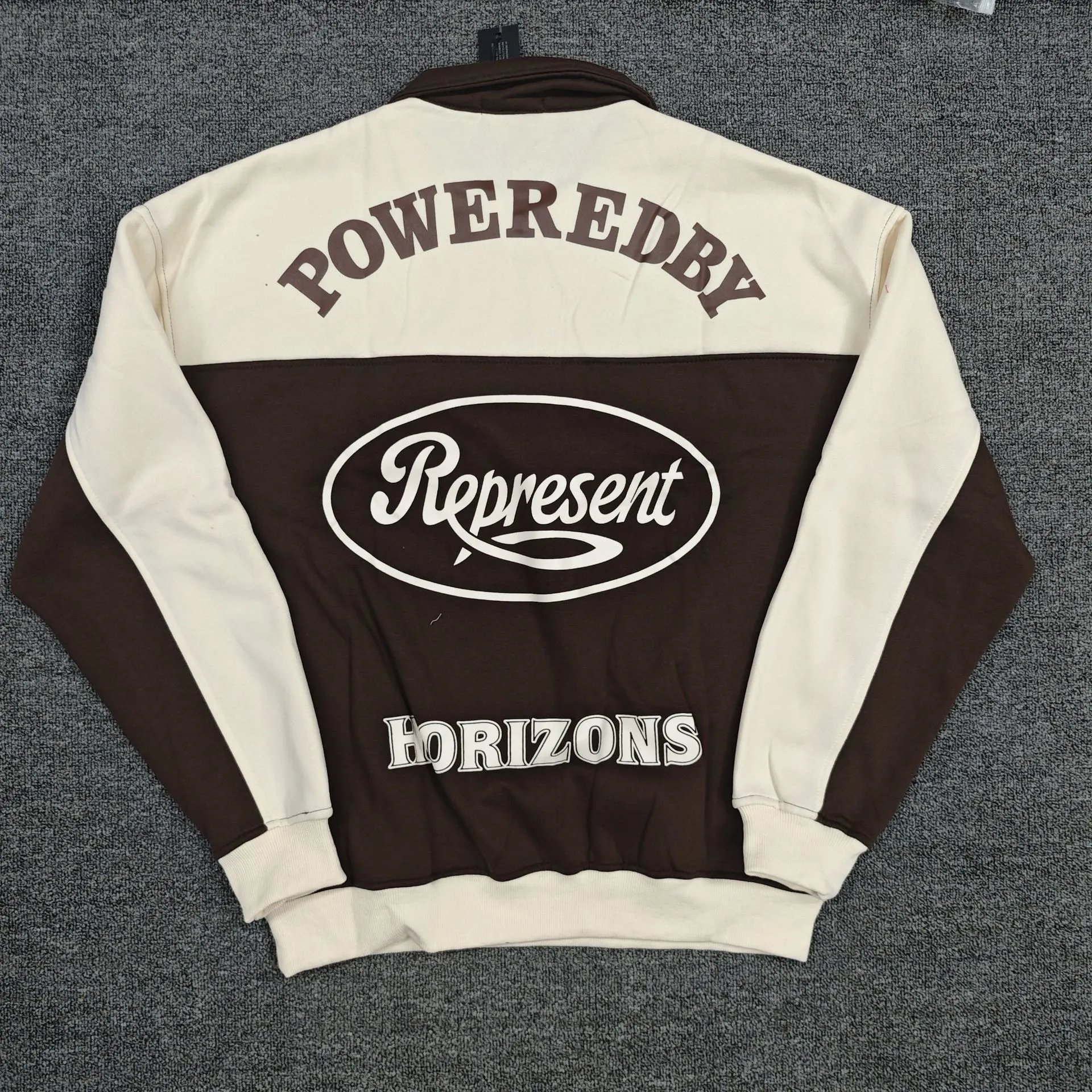 Represent Pegasus Half-Zip Sweatshirt Beige and Brown - 12