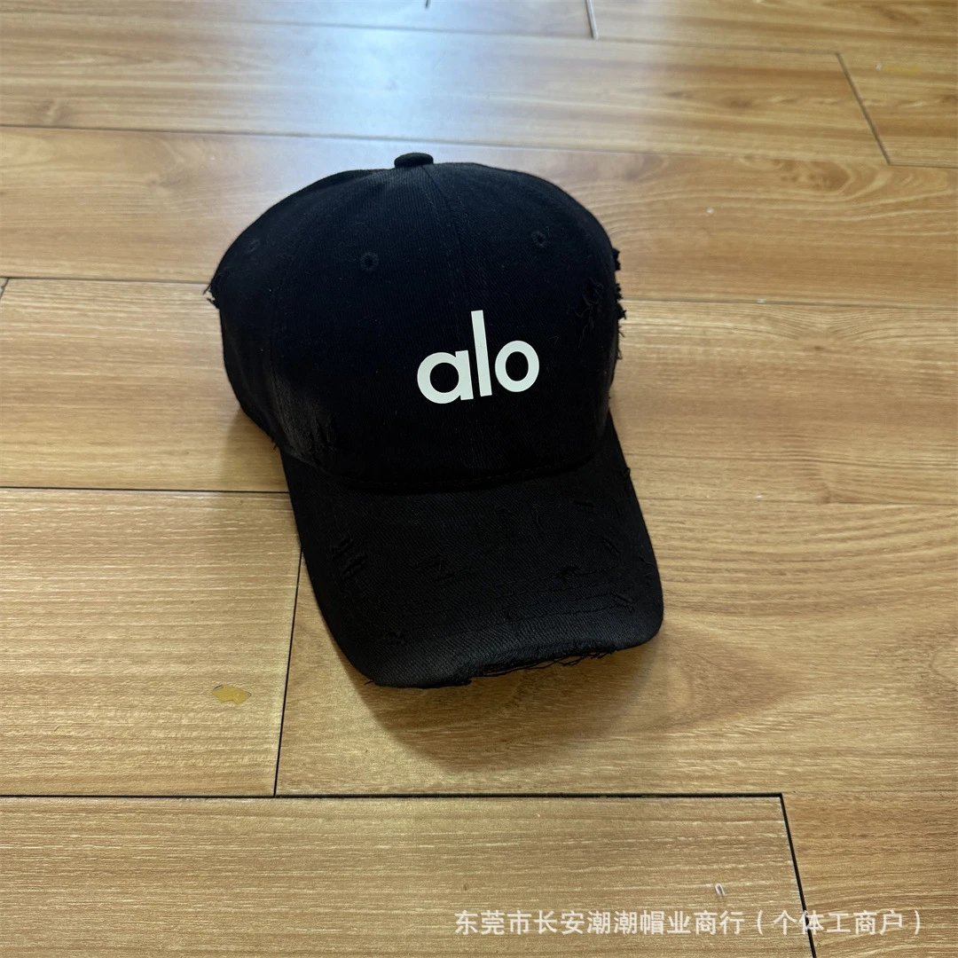 Alo Hats Distressed Logo Baseball Cap variant SOURCE-sku:131606259243
