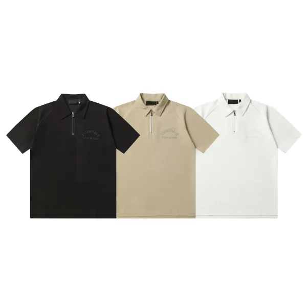 Fear of God Essentials Half-Zip Polo Black - 3