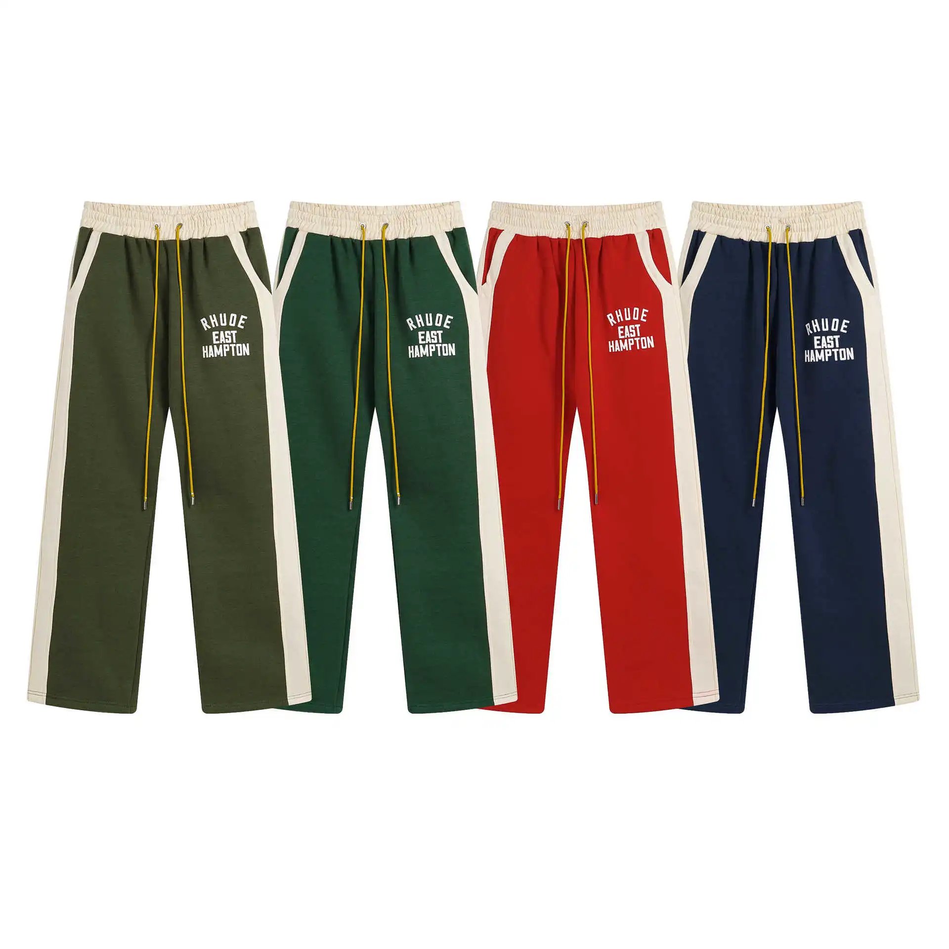 Rhude Half-Zip Colorblock Track Set Navy and Beige Tracksuit - 2