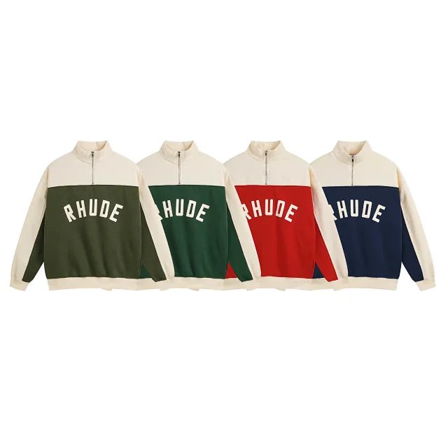 RHUDE Tracksuits East Hampton Logo Quarter-Zip Color-Block Tracksuit product detail image 1