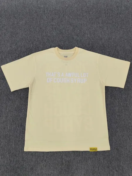 Design That's A Awful Lot Of Cough Syrup T-Shirt Pale Yellow T-Shirt T-Shirts - 1