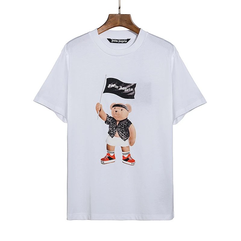 Palm Angels Flag Bear Graphic Tee White