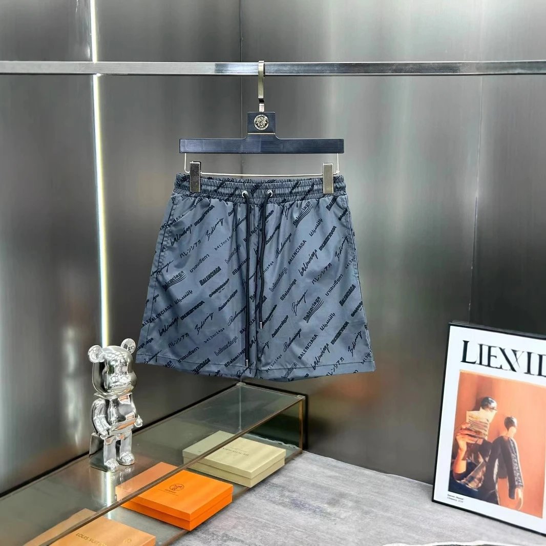 Balenciaga Shorts All-Over Logo Print Drawstring image 3