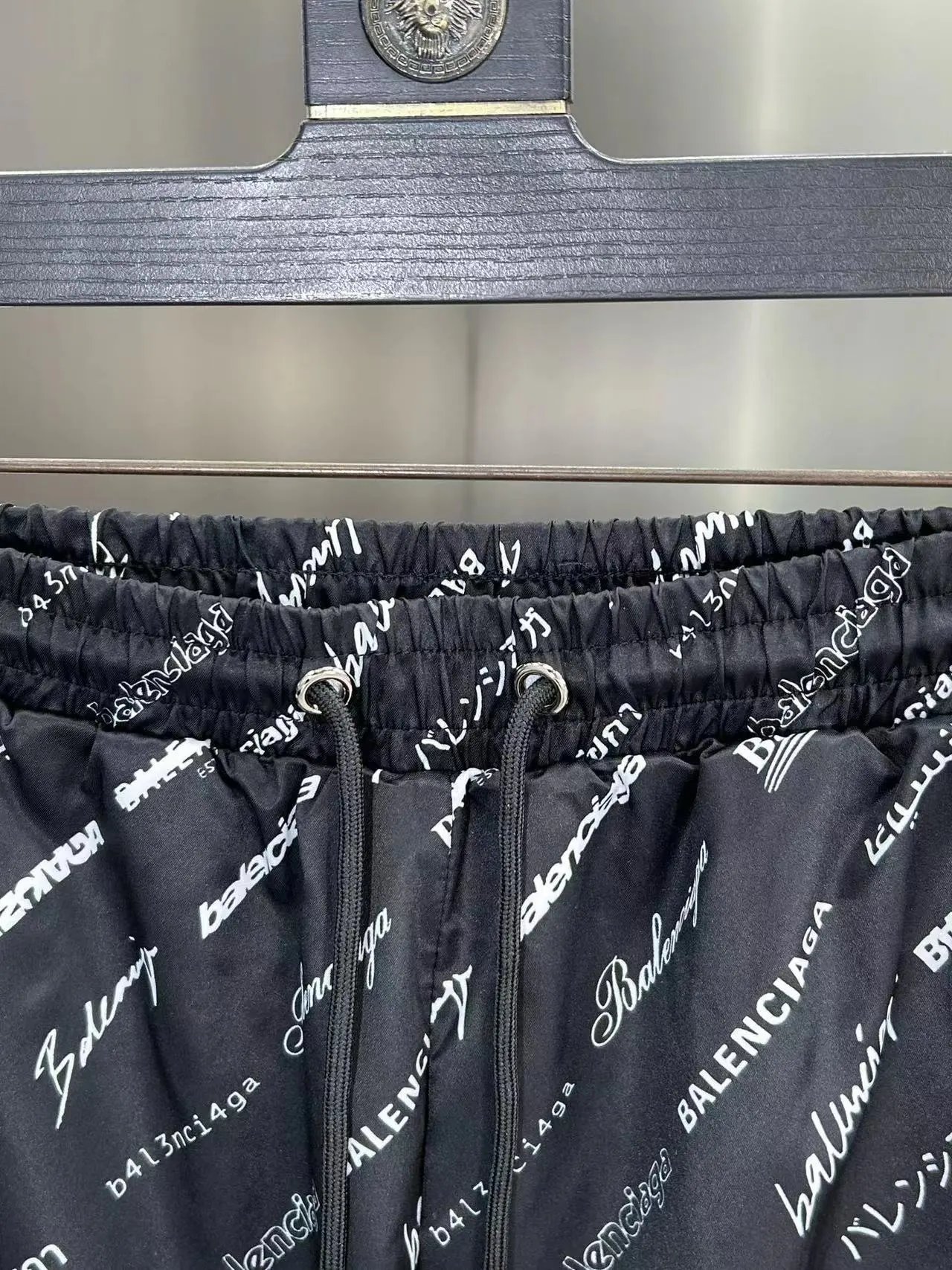 Balenciaga All-Over Logo Print Shorts Black - 19