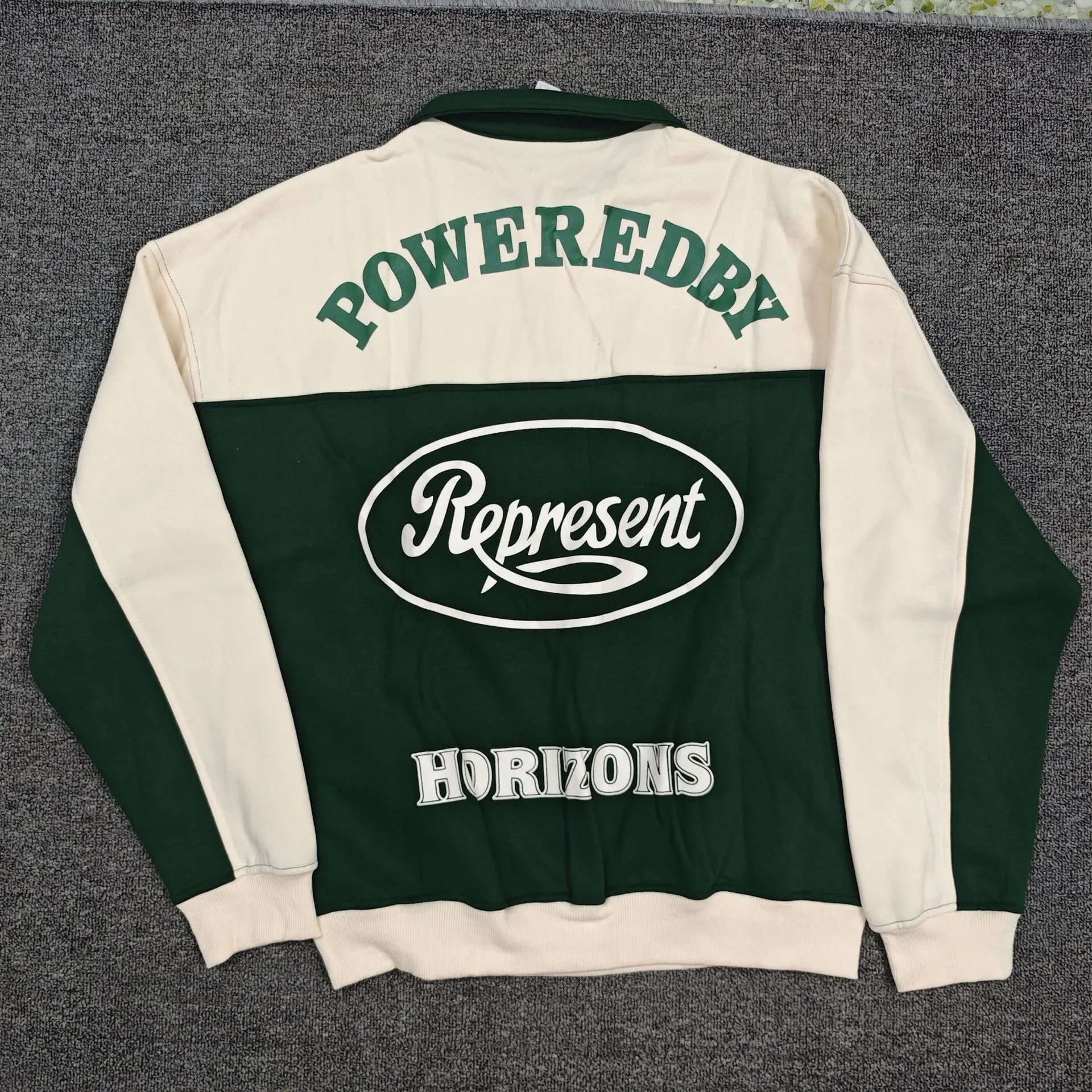 Represent Pegasus Half-Zip Sweatshirt Beige and Brown - 13