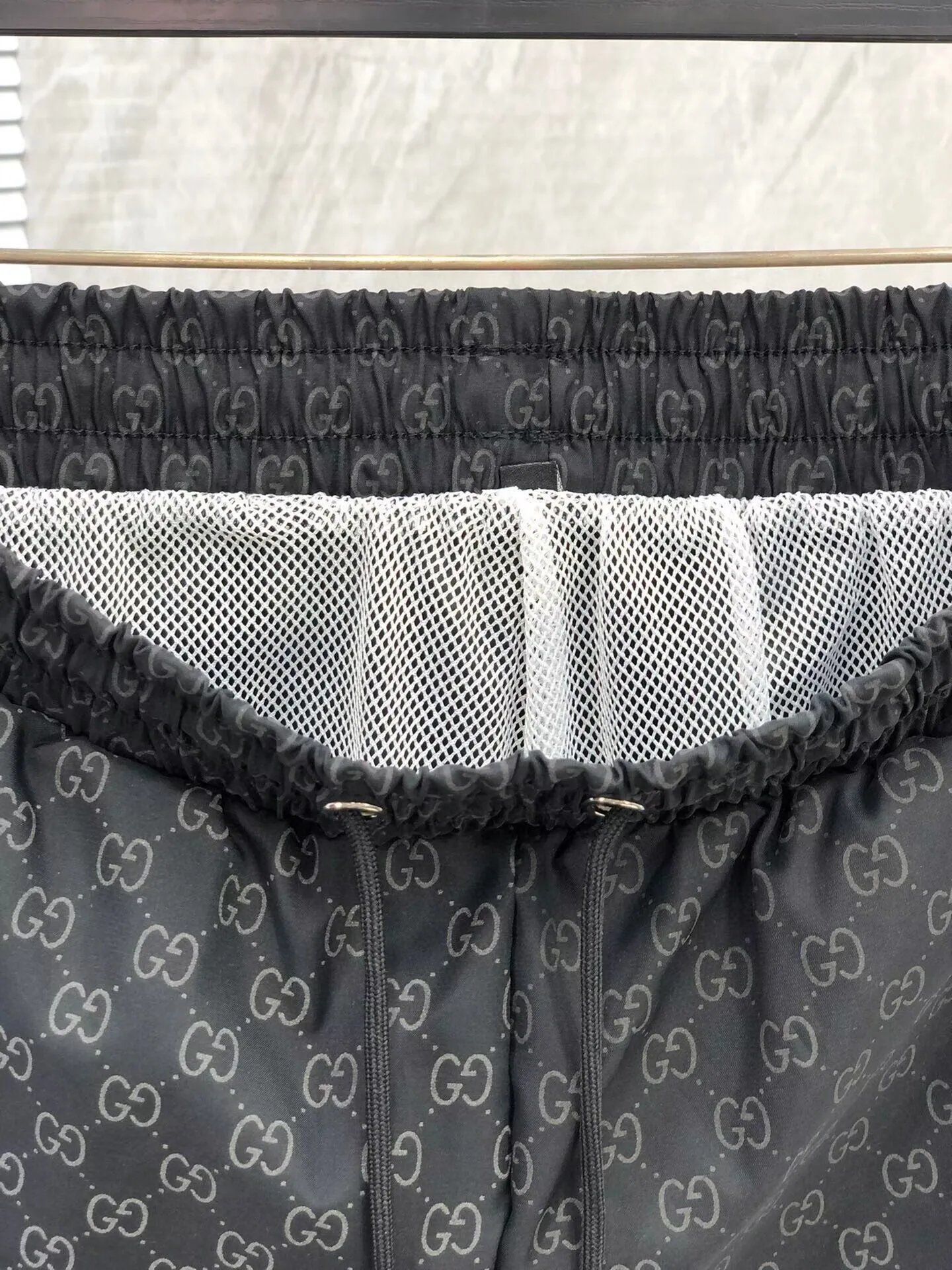 Gucci GG Monogram Print Drawstring Waist Shorts Black - 10