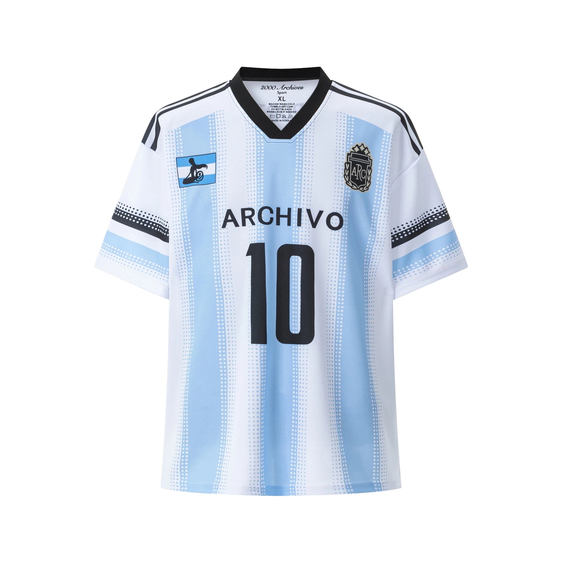 2000 Archives Sport Argentina-Inspired Soccer Jersey 'ARCHIVO' #10 Light Blue/White