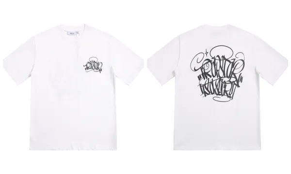Design Graffiti Print White T-Shirt - 1