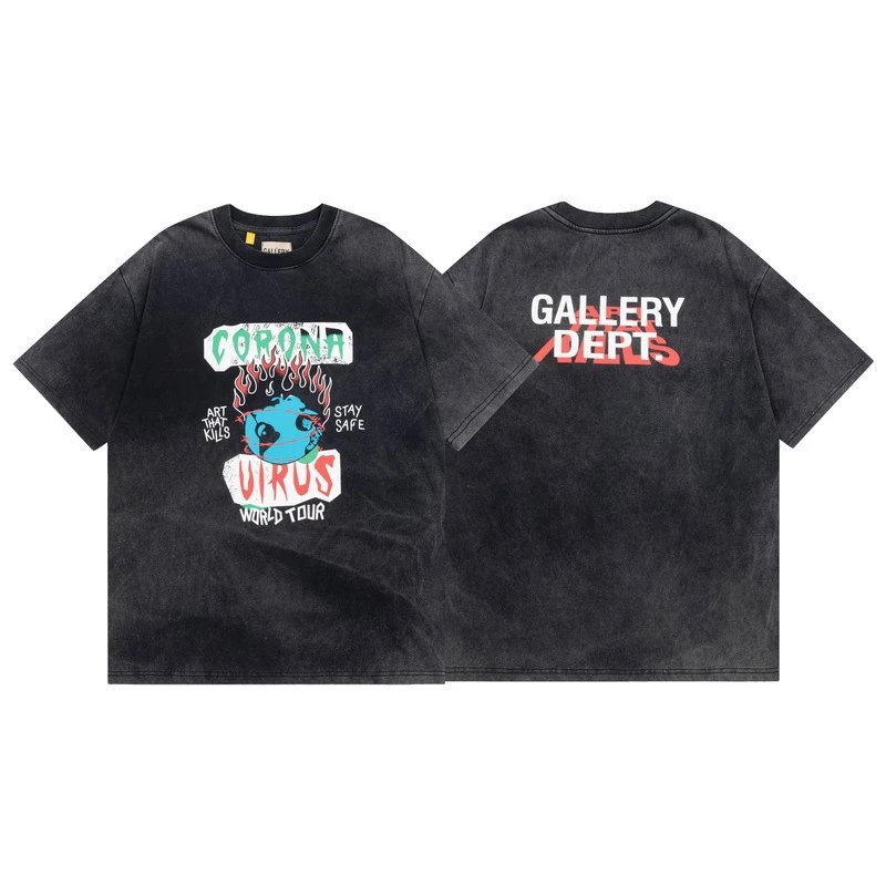Gallery Dept Corona Virus World Tour Washed Tee Black