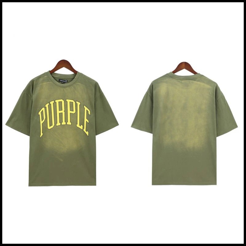 Purple Brand Arch Logo Washed Tee Olive Yellow
