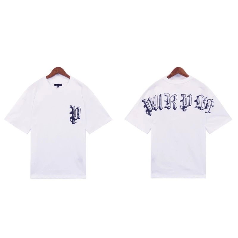 Purple Brand Old English Metallic Logo Tee White