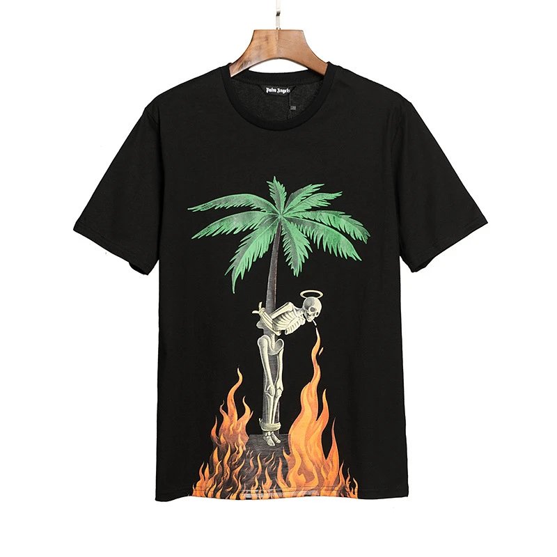 Palm Angels Skeleton Palm Flame Tee Black
