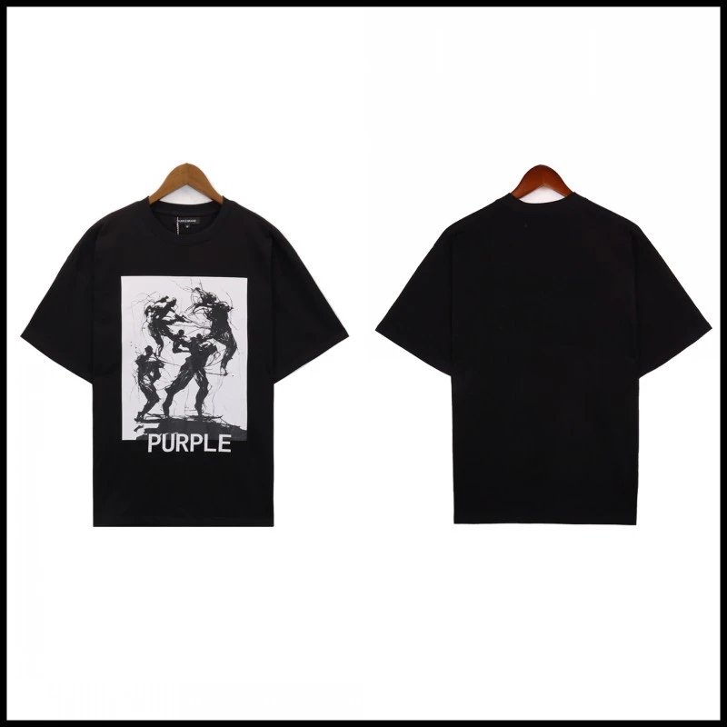 Purple Brand Abstract Figure Graphic Tee Black