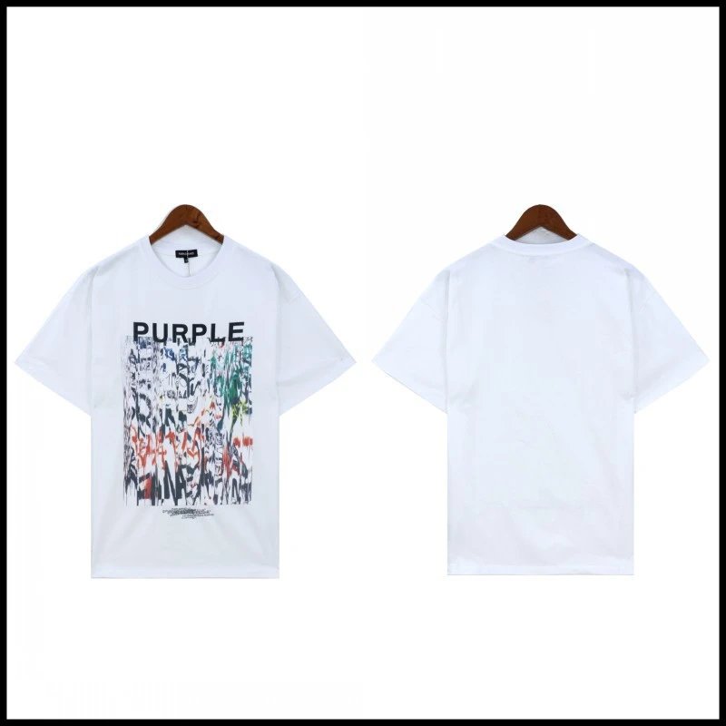 Purple Brand Graffiti Photo Graphic Tee White