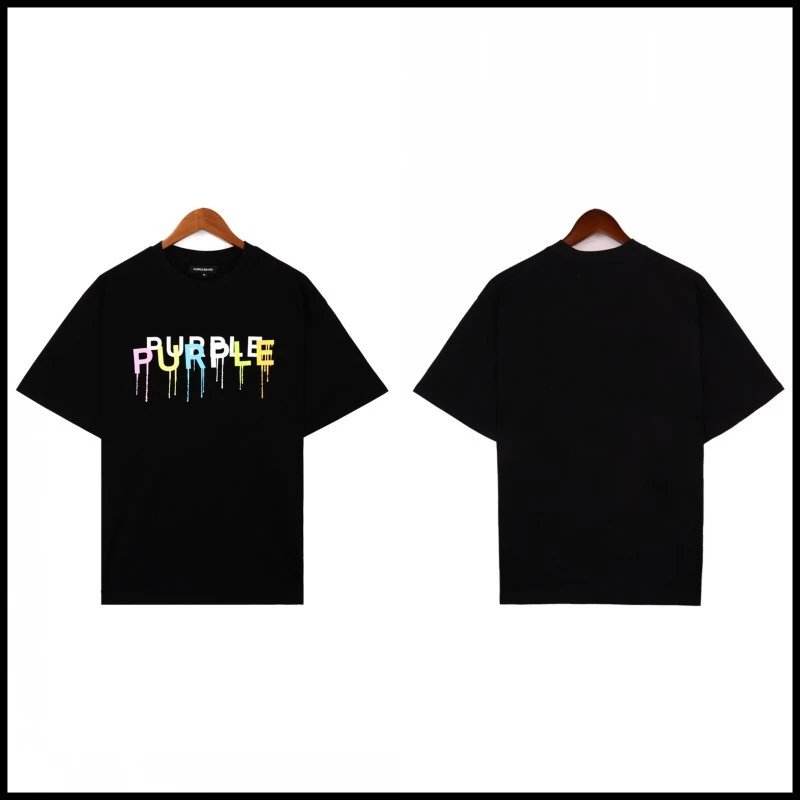 Purple Brand Drip Logo Tee Black Multicolor