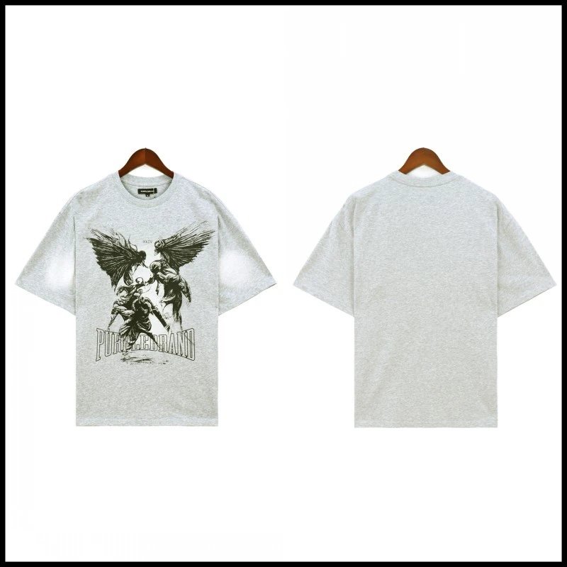 Purple Brand Angel Wings Graphic Tee Heather Grey
