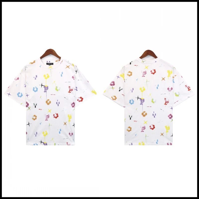 Purple Brand Allover Logo Print Tee White Multicolor