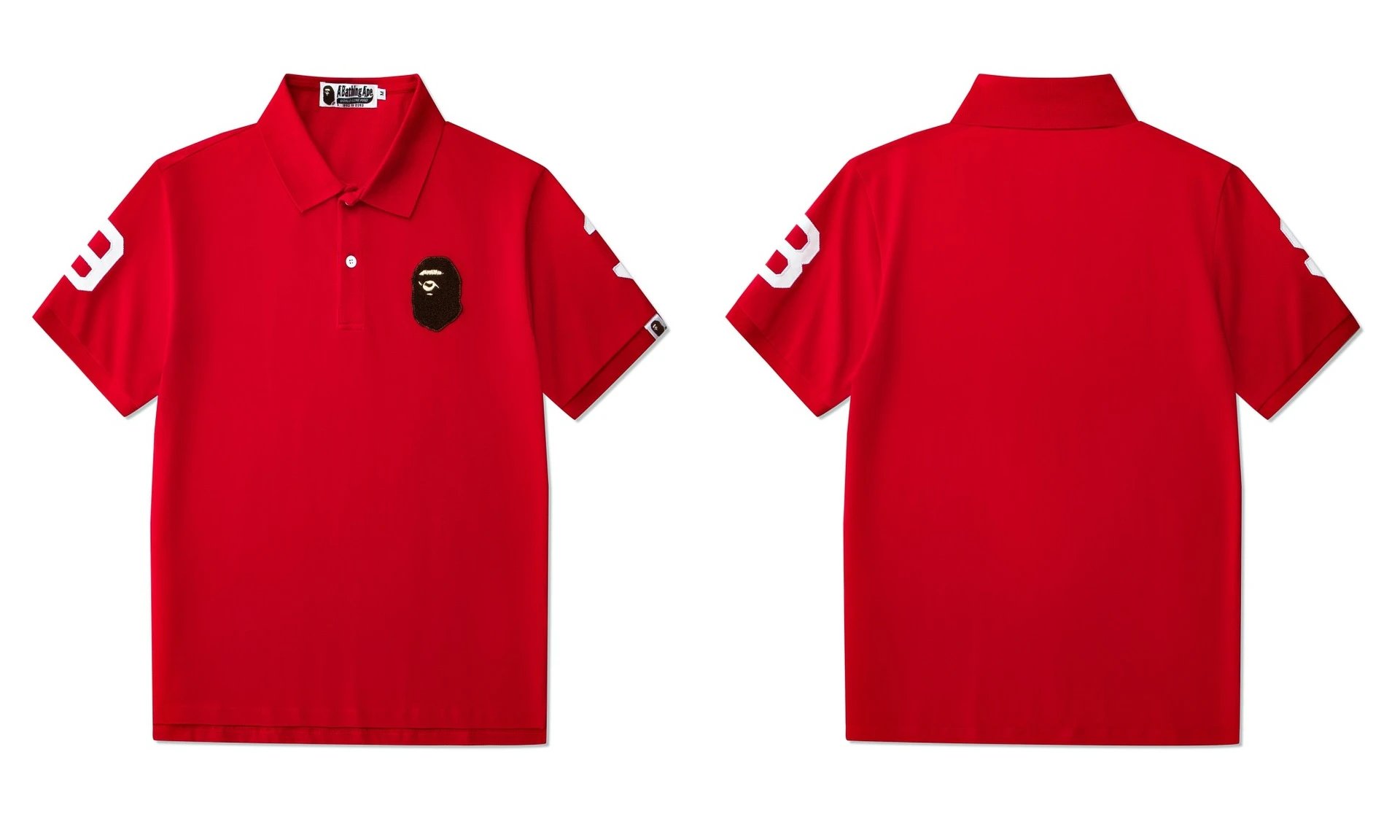 A BATHING APE T-Shirts Logo Graphic — 2341 Red