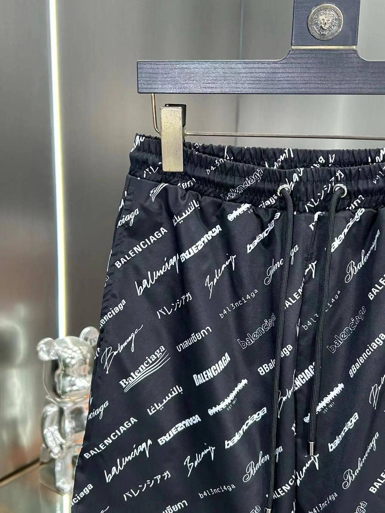 Balenciaga All-Over Logo Print Shorts Black - 20