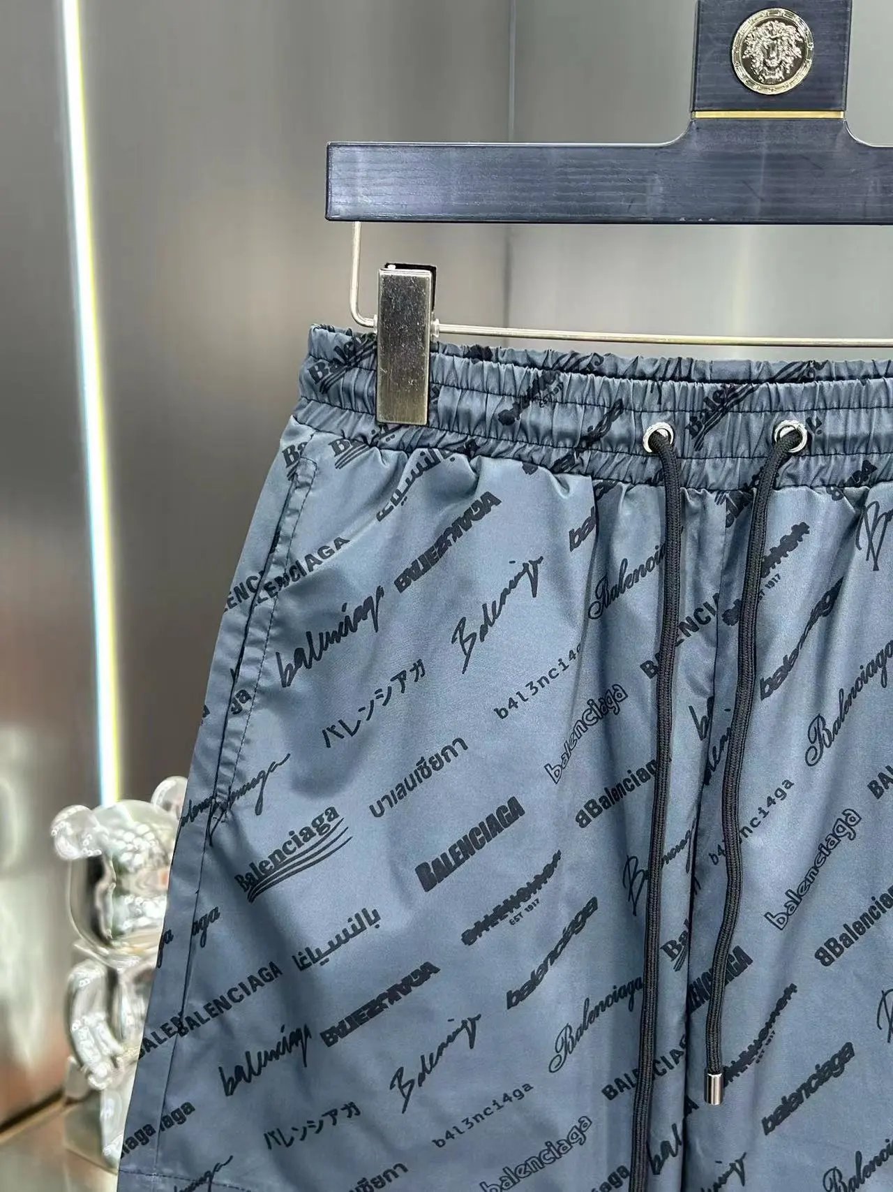 Balenciaga All-Over Logo Print Shorts Black - 28