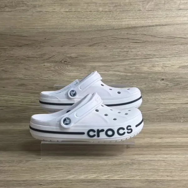 Crocs Crocband Green and White Clogs - 5