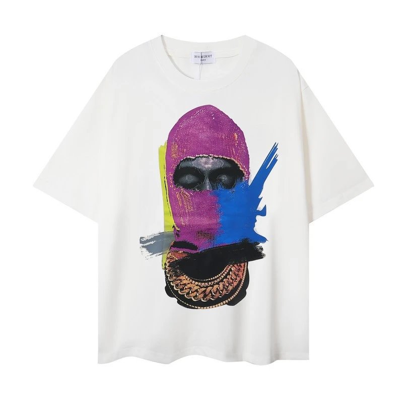 Ih Nom Uh Nit Masked Colorblock Paint Splatter Graphic Tee White