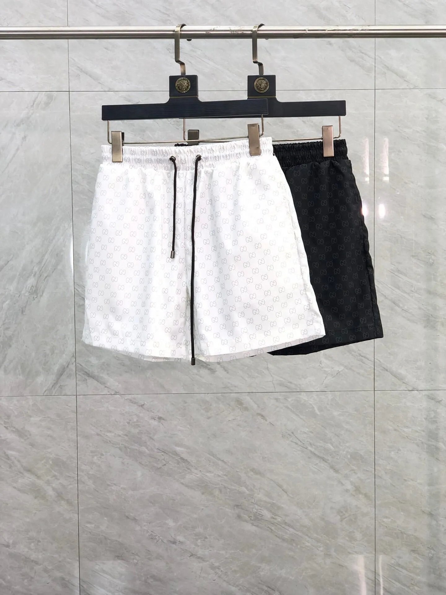 Gucci GG Monogram Print Drawstring Waist Shorts Black - 3