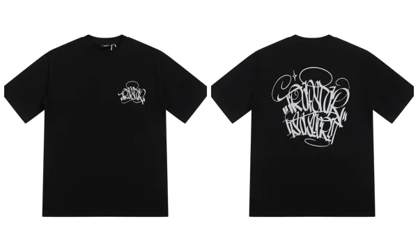 Design Graffiti Print Black T-Shirt - 1