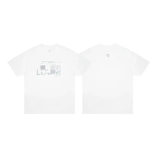 Design LEMOIV Gray Print T-Shirt White - 1