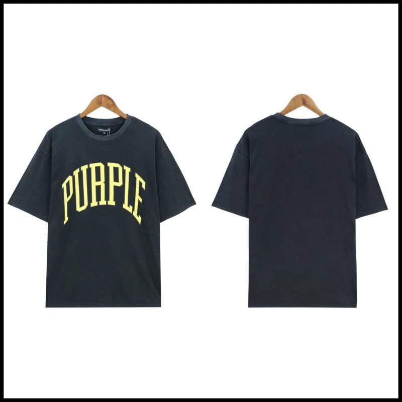 Purple Brand Arch Logo Washed Tee Charcoal Yellow