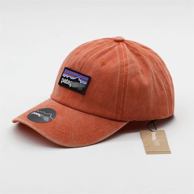 Patagonia P-6 Logo Trucker Dad Hat Washed Orange
