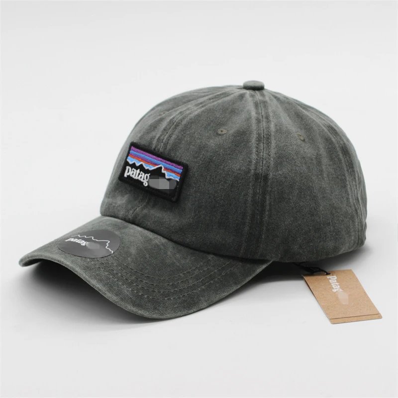 Patagonia P-6 Logo Trucker Dad Hat Washed Dark Green
