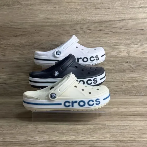 Crocs Classic Clog White with Pink Logo Casual Shoes Sandals - 2